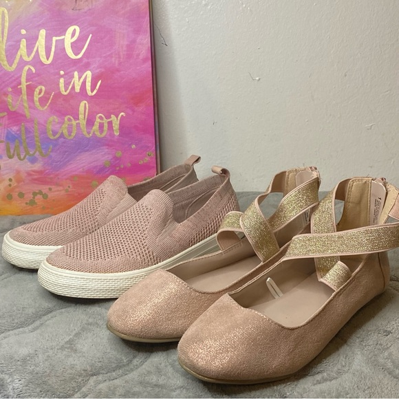 The Children's Place Other - On Sale‼️Bundle of 2 pair of girl shoes/ rose gold pink/ sz 1‼️